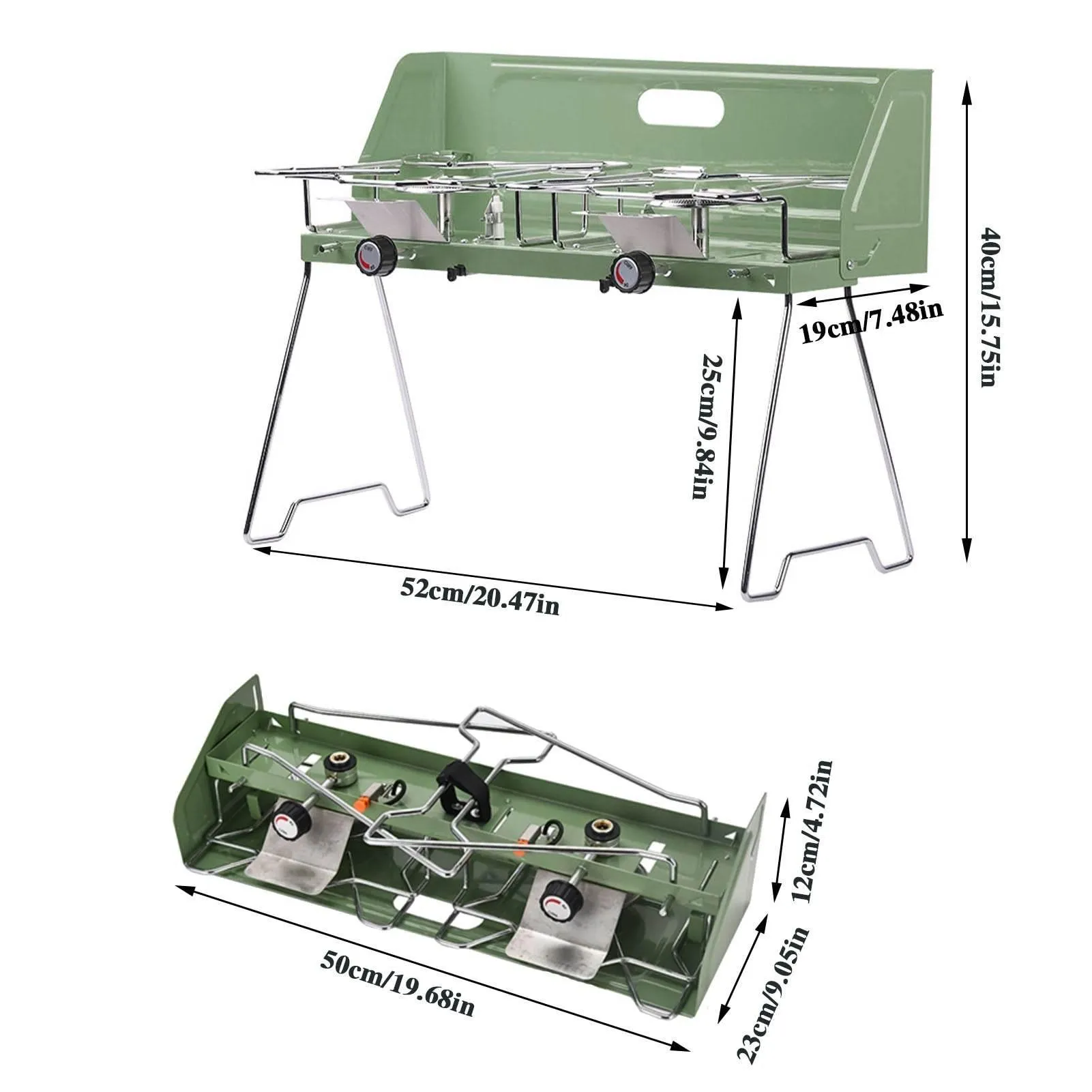 Portable Double Gas Burner - Foldable Camping Stove