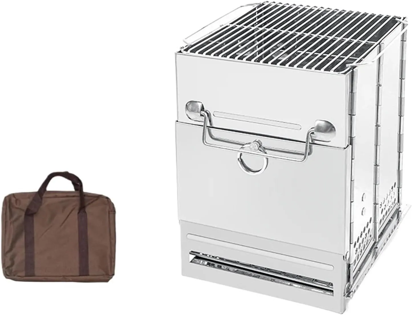 Portable Foldable Steel Square Barbecue Grill - Perfect For Outdoor Firewood Stove Camping