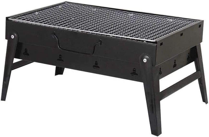 Portable Folding BBQ Grill, Stainless Steel Charcoal Stove, Compact Outdoor Barbecue for Camping, Picnic Patio