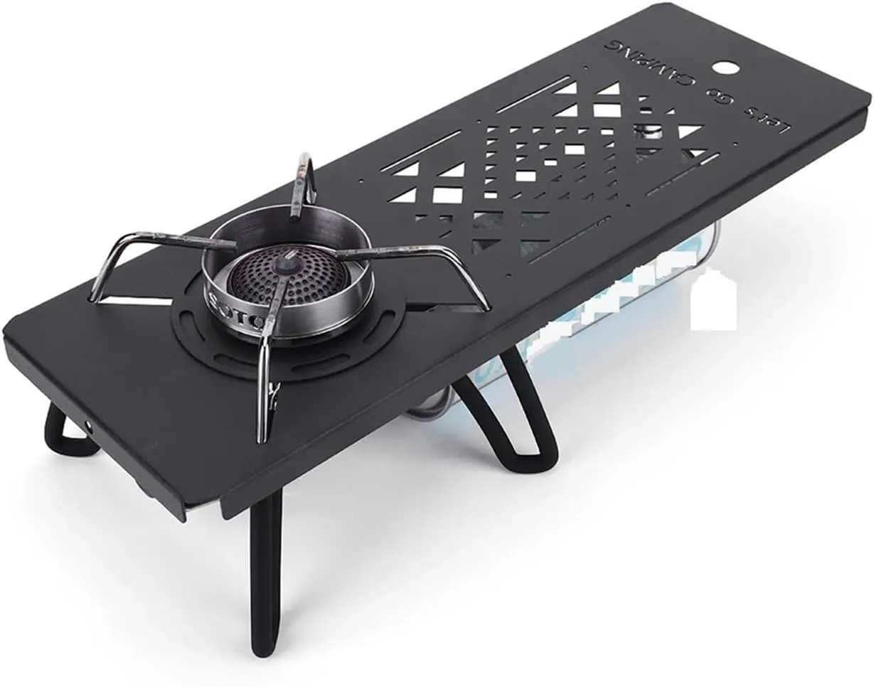 Portable Folding Table with Removable BBQ Grill | Ideal Outdoor Picnic & Camping Accessory for Spider Stove(Furnace Plate Set)