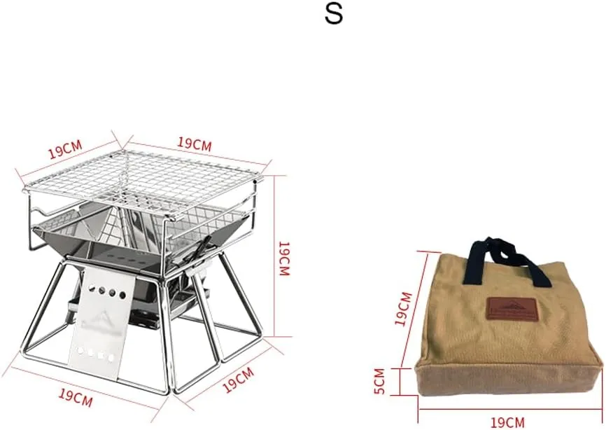 Portable Grills Folding Fire Table BBQ, rotisserie household stove, height adjustable for Outdoor Cooking Camping Beach Traveling Picnic Backyard Camping BBQ