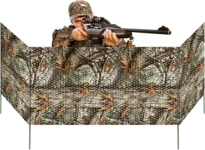 Portable Ground Blinds for Turkey Deer Hunting, Three Panel Camo Hunting Blind for Easy Setup and Lightweight with Carry Bag, 88" L x 29.5" H
