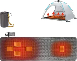 Portable Heated Sleeping Bag Liner, Heated Seat Cushion Sofa, 3 Temperature Set with USB Port, Heating Pads for Tent, Camping, Backpacking, Hiking, Indoor