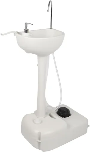Portable Sink Camping Hand Washing Station Indoor/Outdoor Travel Hygiene Station with Basin, Running Faucet Towel Rack Collapsible Hand Wash for RV, Outdoor Events, Gatherings