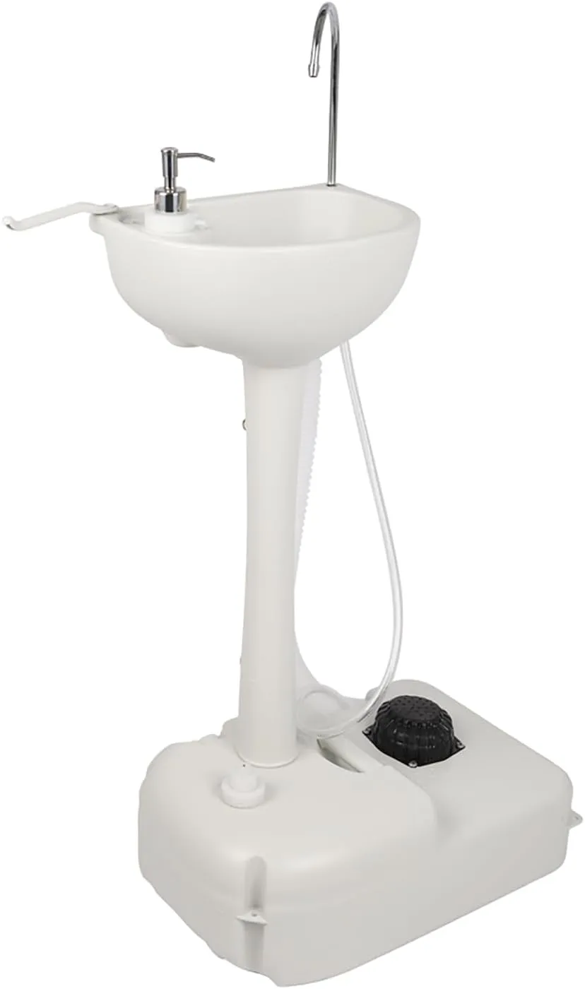 Portable Sink Camping Hand Washing Station Indoor/Outdoor Travel Hygiene Station with Basin, Running Faucet Towel Rack Collapsible Hand Wash for RV, Outdoor Events, Gatherings