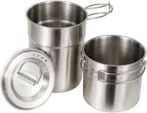 Portable Stainless Steel Camping Cups 2pcs Collapsible Hiking Cups for Bbq Picnic Travel