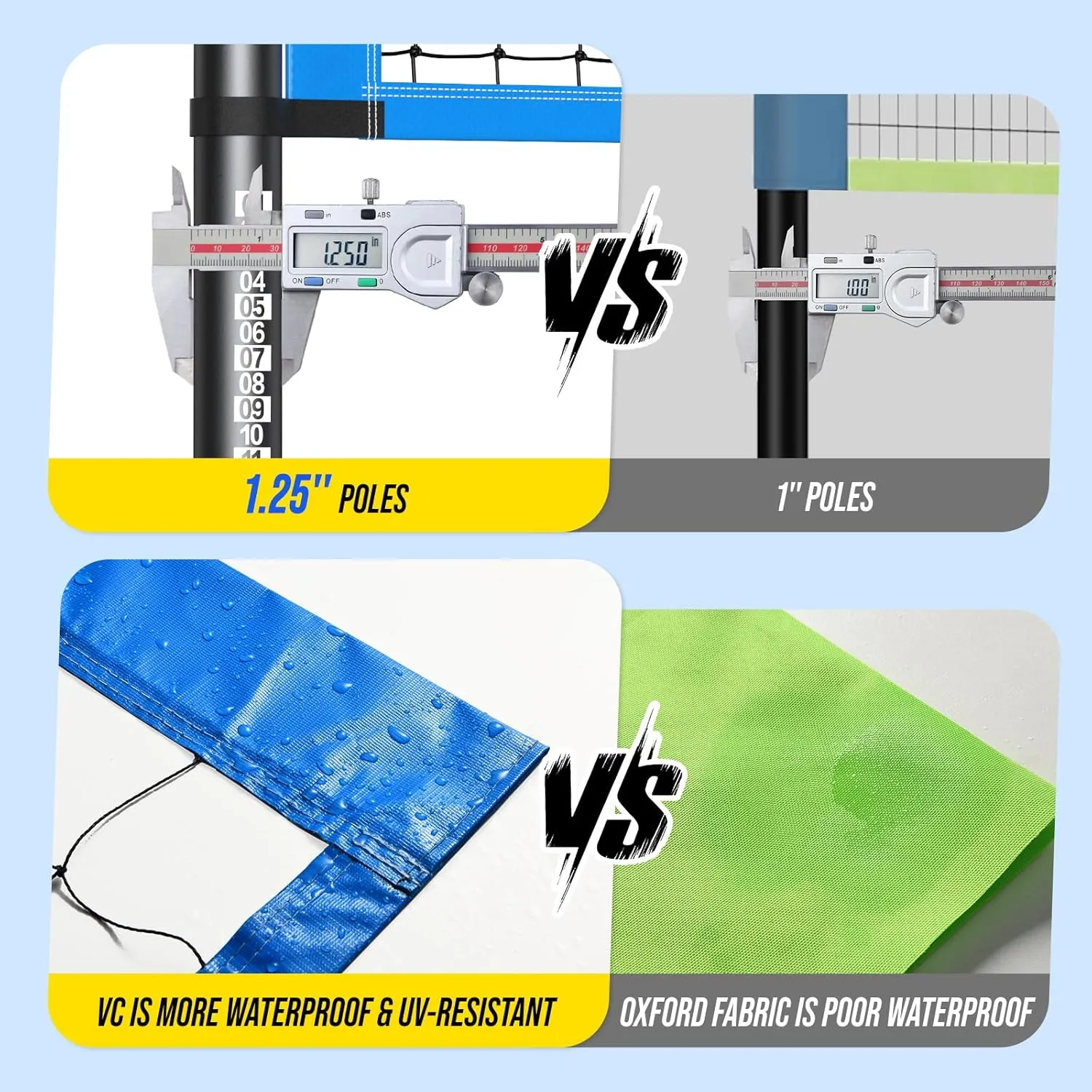 Portable Volleyball Net Set for Backyard, Beach & Outdoor - Regulation Size, Height-Adjustable Poles, PU Volleyball with Pump, Carrying Bag