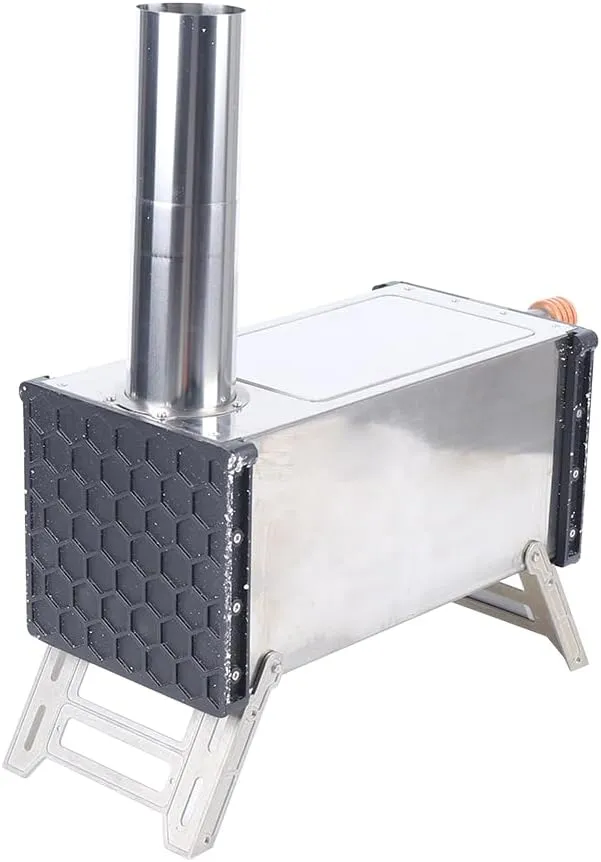 Portable Wood Burning Camping Stove with Large Fuel Chamber Best for Picnic, BBQ