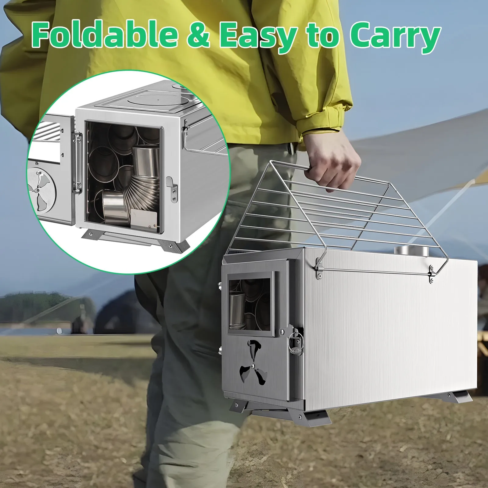 Portable Wood Burning Stove for Camping