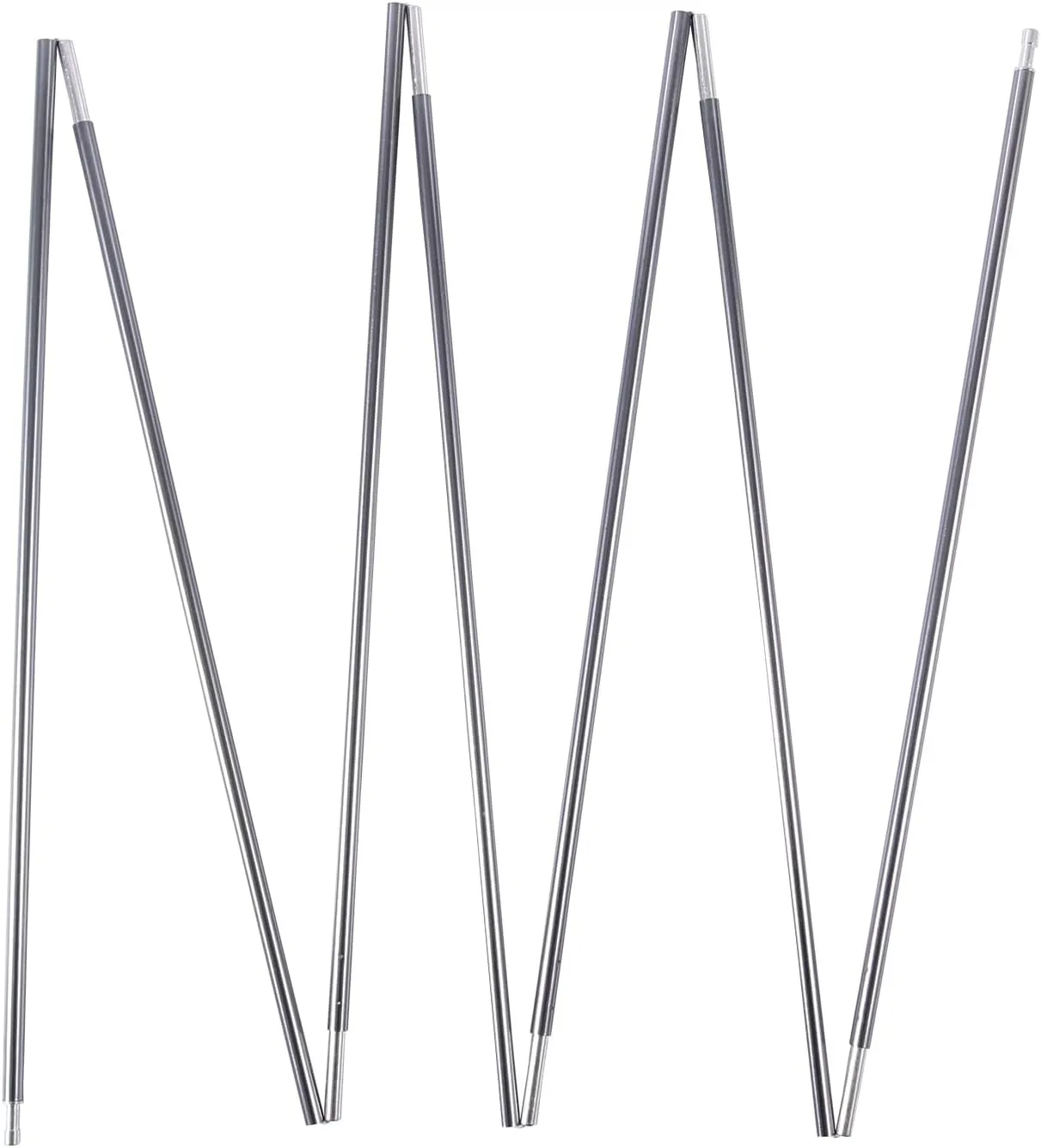 Preassembled Tent Poles, Gray Tent Poles Replacement, 7001 T6 Heated Aluminum Tent Poles, 2 Poles Pack