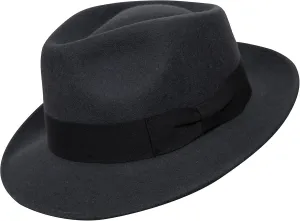 Premium Doyle - Teardrop Fedora Hat - 100% Wool Felt - Crushable for Travel - Water Resistant - Unisex