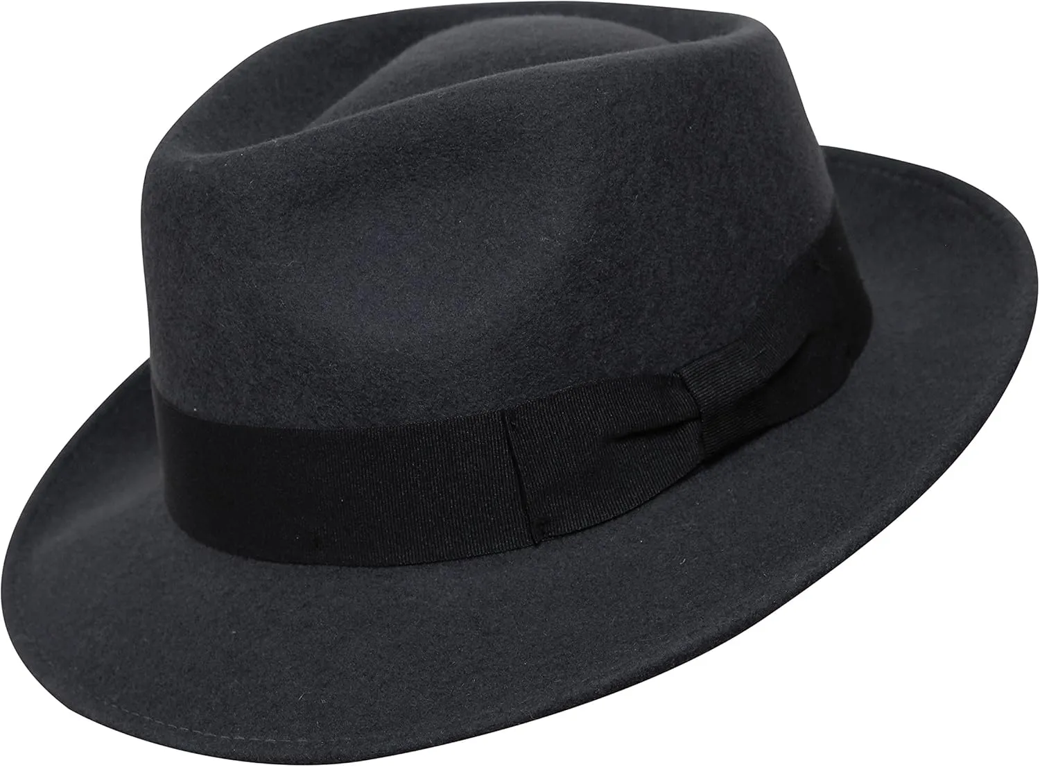 Premium Doyle - Teardrop Fedora Hat - 100% Wool Felt - Crushable for Travel - Water Resistant - Unisex