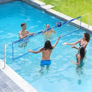 Premium Pool Volleyball Set - Adjustable Volleyball Net with 2 Waterproof Balls | Heavy Duty Rustproof Poles & Tear-Resistant Net | Perfect for Swimming Pools & Summer Parties