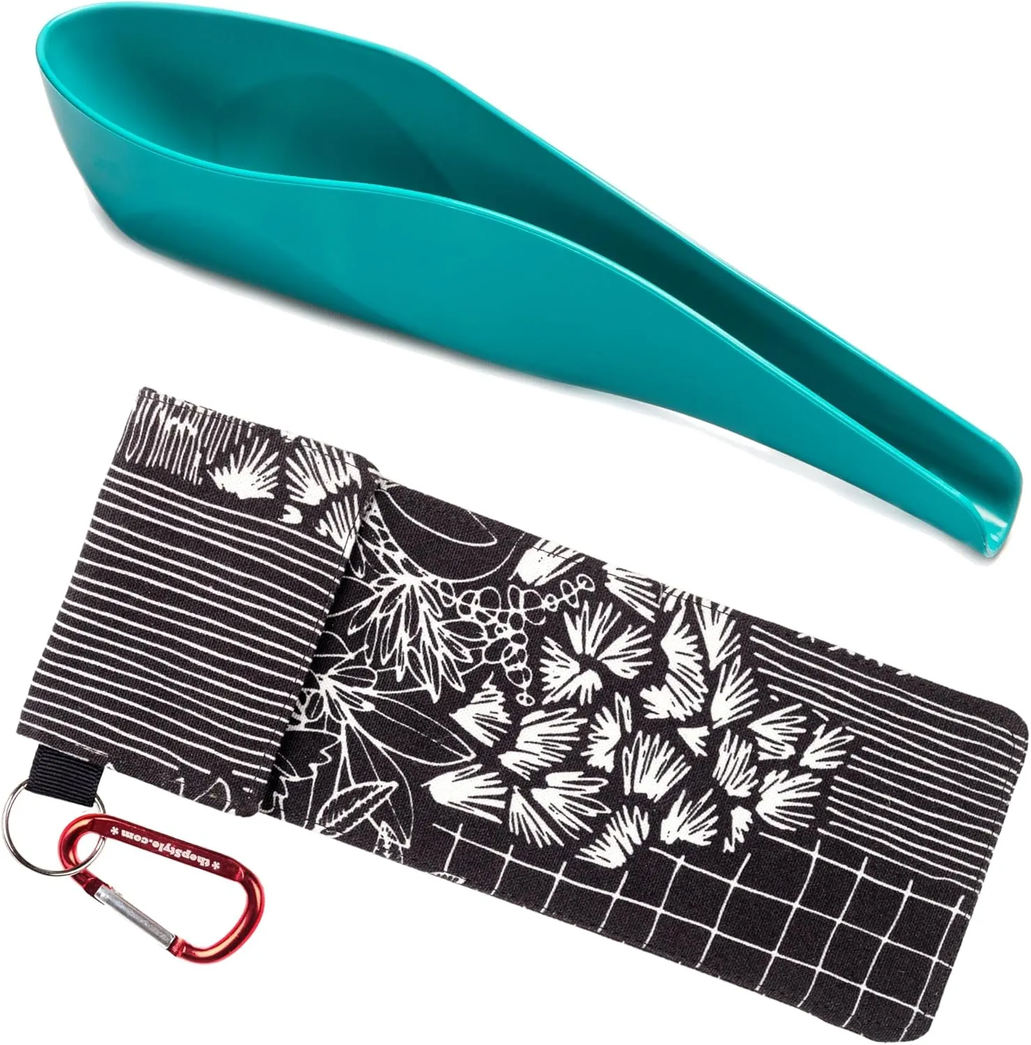 pStyle | Female Urination Device |Turquoise pStyle w/HatchMark Flora pCase | Made in USA | Pee Funnel for Women | Camping, Hiking, Travel, Gender Affirmation & More | Portable Urinal