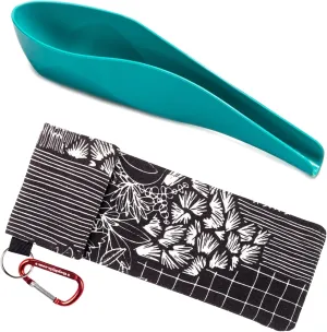 pStyle | Female Urination Device |Turquoise pStyle w/HatchMark Flora pCase | Made in USA | Pee Funnel for Women | Camping, Hiking, Travel, Gender Affirmation & More | Portable Urinal