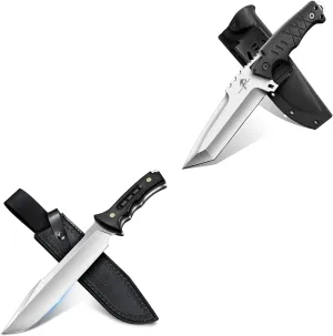 Purple Dragon Fixed Blade Knife with Kydex Sheath, Machete For Cutting Trees Heavy Duty