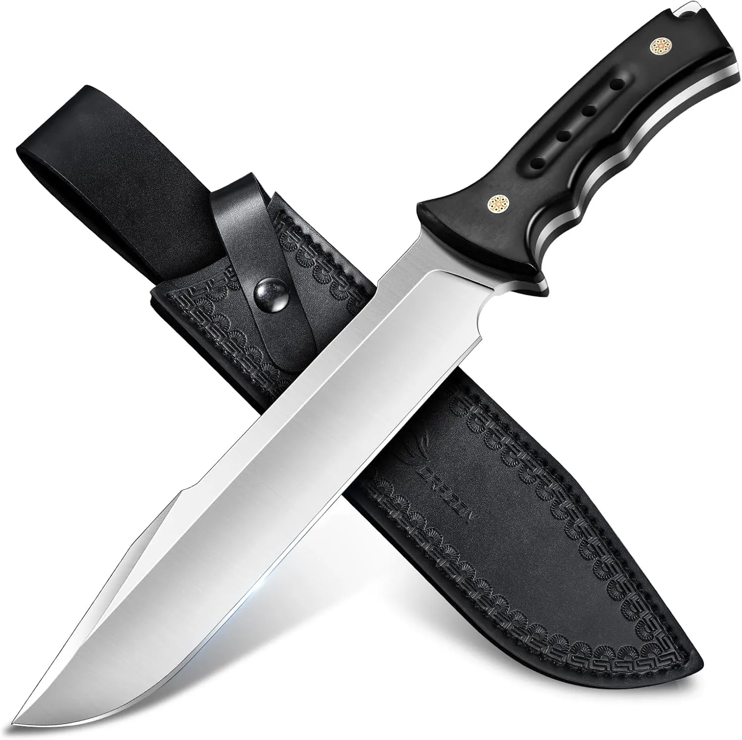 Purple Dragon Machete for Cutting Trees Heavy Duty - Fixed Blade Knife for Yard Work, Garden Clearing, Outdoor Survival, Bushcraft, Camping, Hunting – Includes Sheath