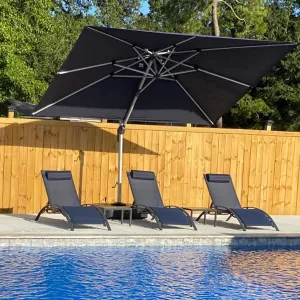 PURPLE LEAF 9' X 12' Patio Umbrella Outdoor Rectangle Umbrella Large Cantilever Umbrella Windproof Offset Heavy Duty Sun for Garden Deck Pool Patio, Grey