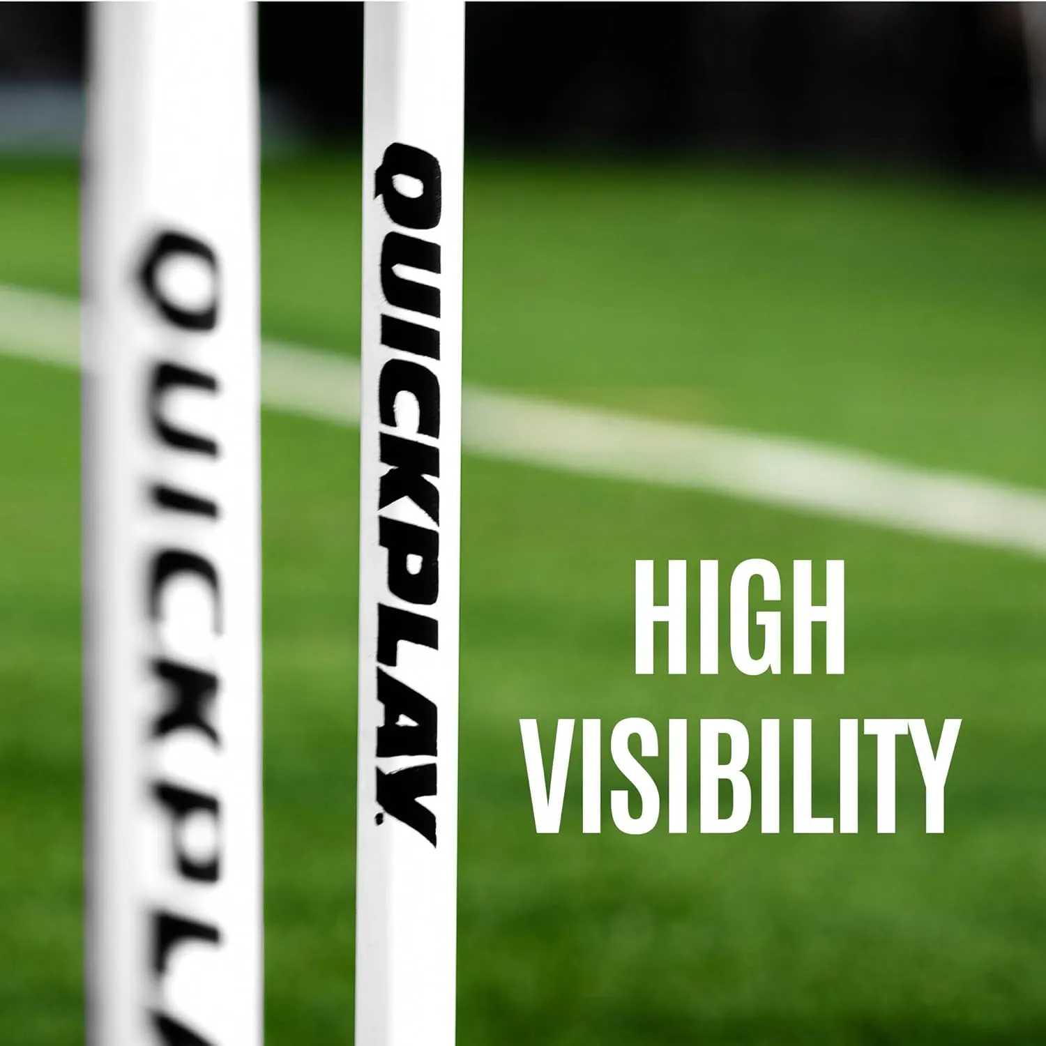 QUICKPLAY Screw Connected 2.5ft Training Poles - Set of 8 | Connect 2 Poles for 5ft Height | Available in 5 Colors with Grass or Astro Base Options | Foldable Design