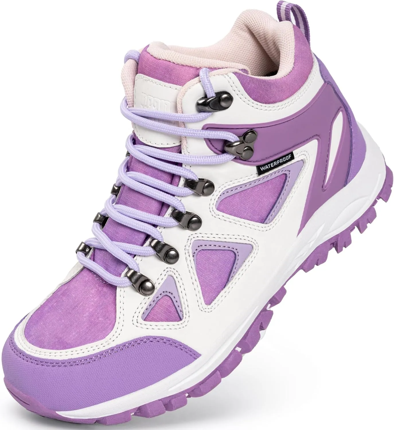 R CORD Kids Hiking Boots Waterproof Durable TPR Traction Outsole Anti-Skid Athletic Lace Up Hiking Shoes for Outdoor Adventure