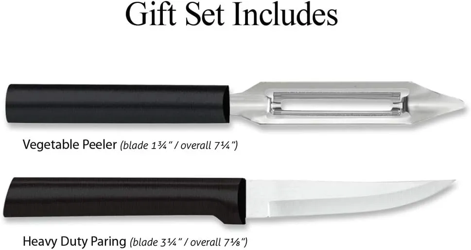 Rada Cutlery 2-Piece Pare & Peel Knife Gift Set, Black Handles
