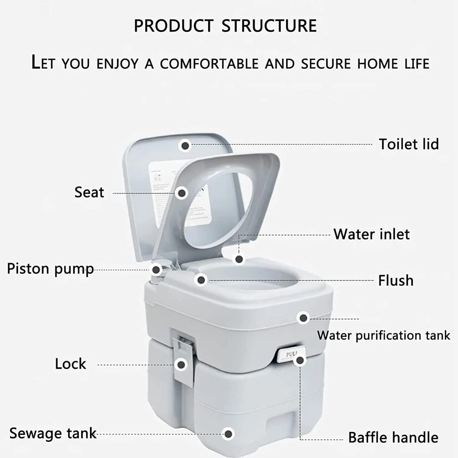 RAGGZZ Portable Travel Toilet-Designed, Compact Indoor and Outdoor Commode W/Travel Bag for Camping for Camping RV Boating and Other Recreational Activities Khaki,20L