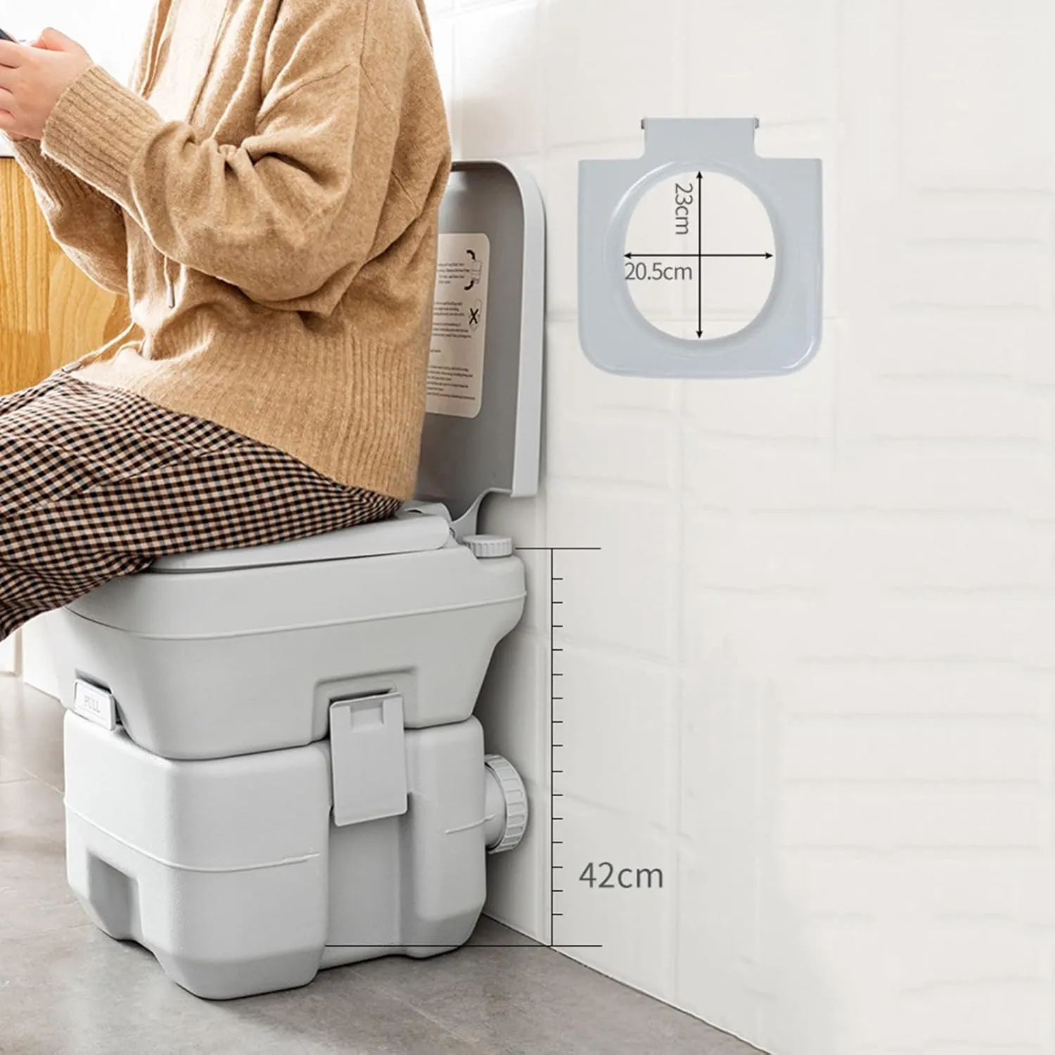 RAGGZZ Portable Travel Toilet-Designed, Compact Indoor and Outdoor Commode W/Travel Bag for Camping for Camping RV Boating and Other Recreational Activities Khaki,20L