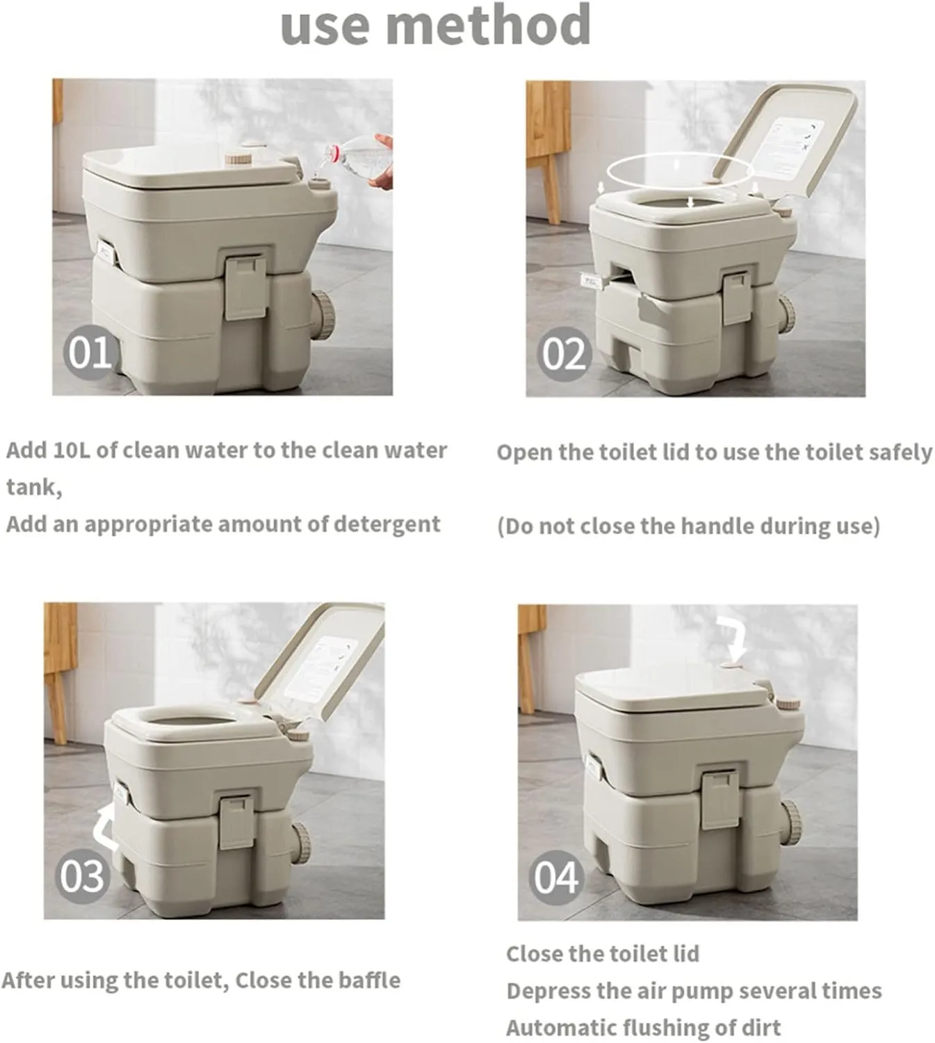 RAGGZZ Portable Travel Toilet-Designed, Compact Indoor and Outdoor Commode W/Travel Bag for Camping for Camping RV Boating and Other Recreational Activities Khaki,20L