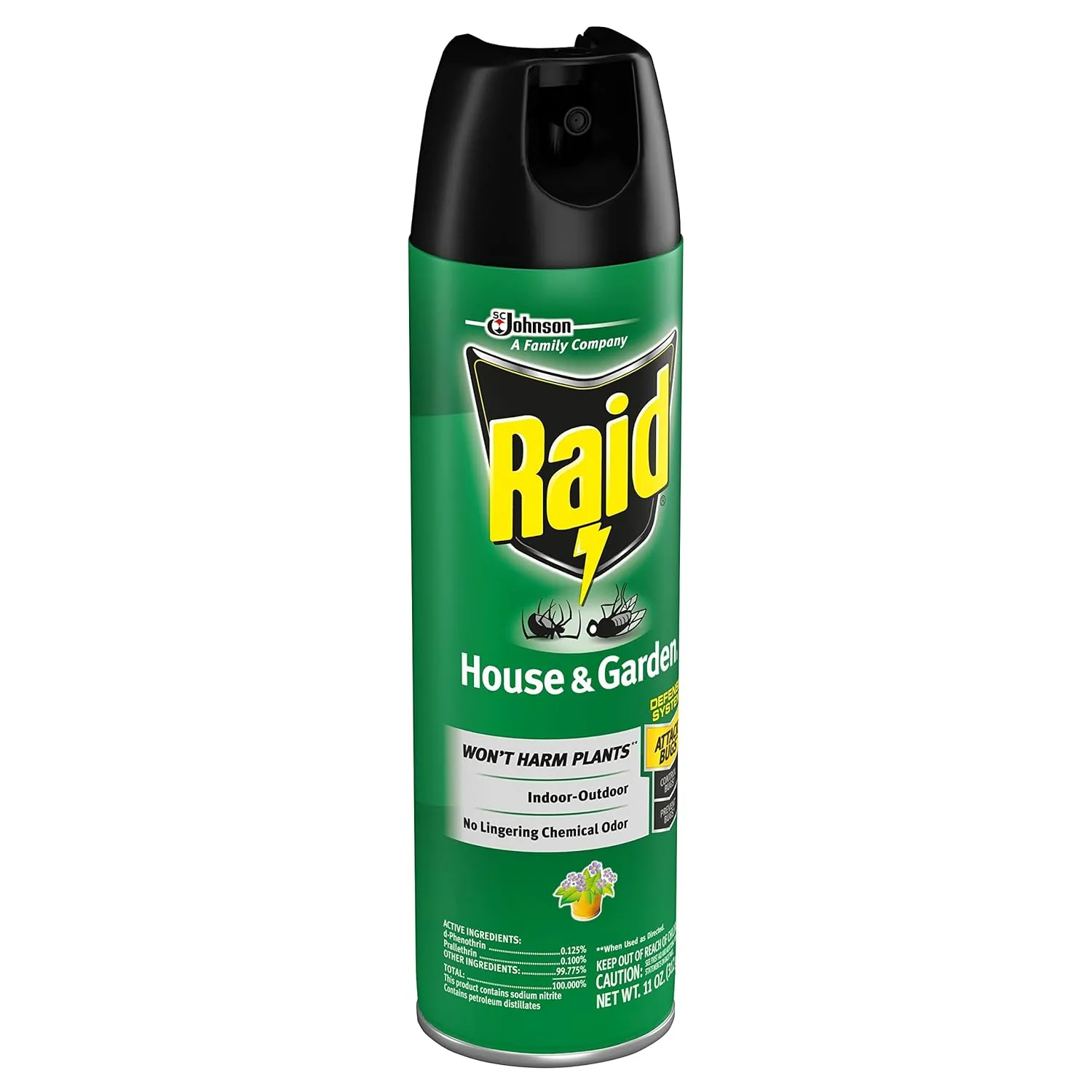 Raid House and Garden Insect Killer Insecticide Aerosol Spray - 11 Oz. (Pack of 6)