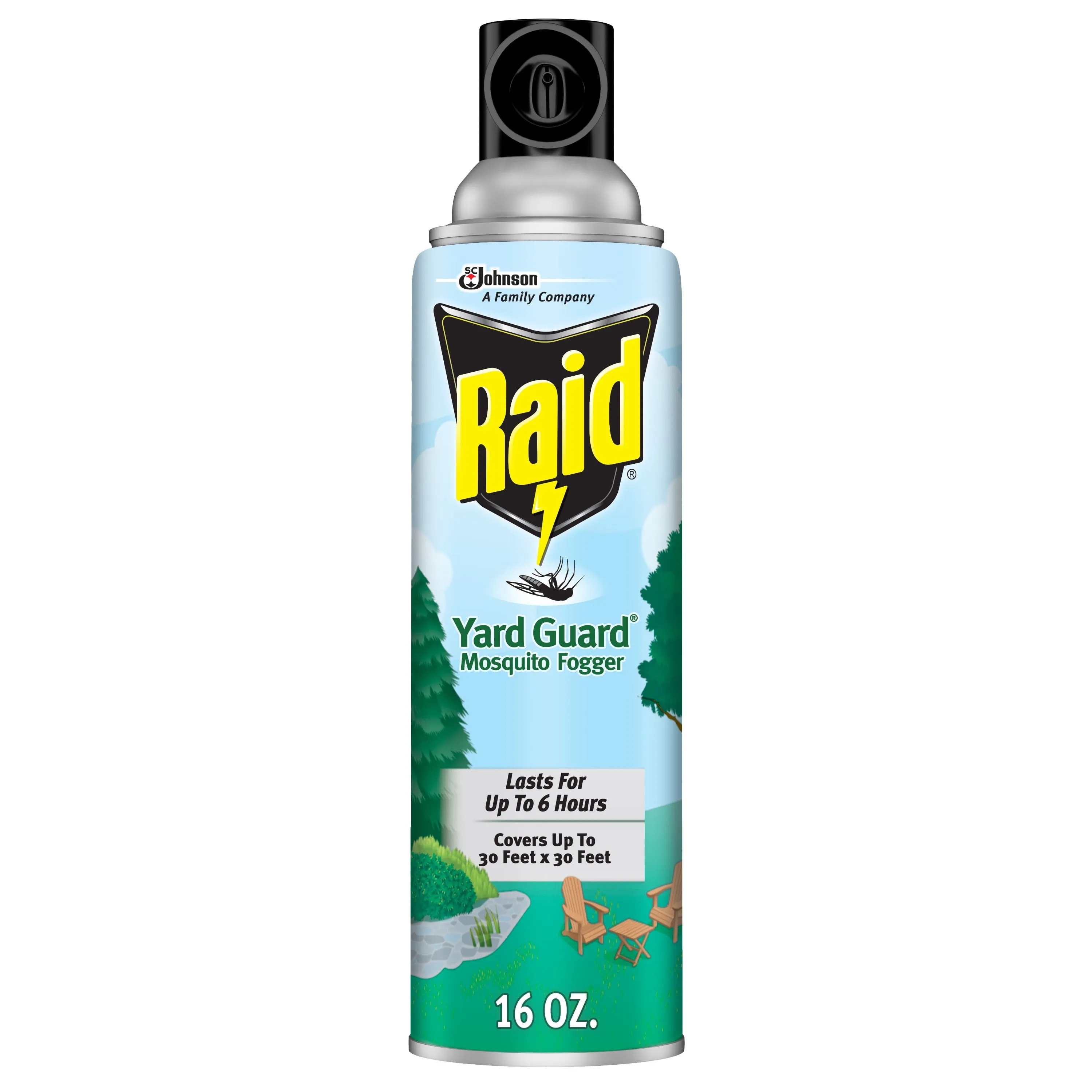 Raid Yard Guard Mosquito Fogger, Mosquito Killer Spray, 900 Square Feet Treatment, 16 oz