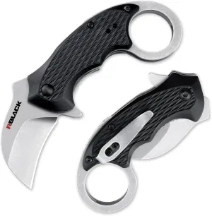 RBLACK Karambit Folding Knife for Men, Black Stainless Steel Blade, Aluminum Handle with Clip, Small Pocket Knives for EDC Camping Fishing Hiking Outdoor