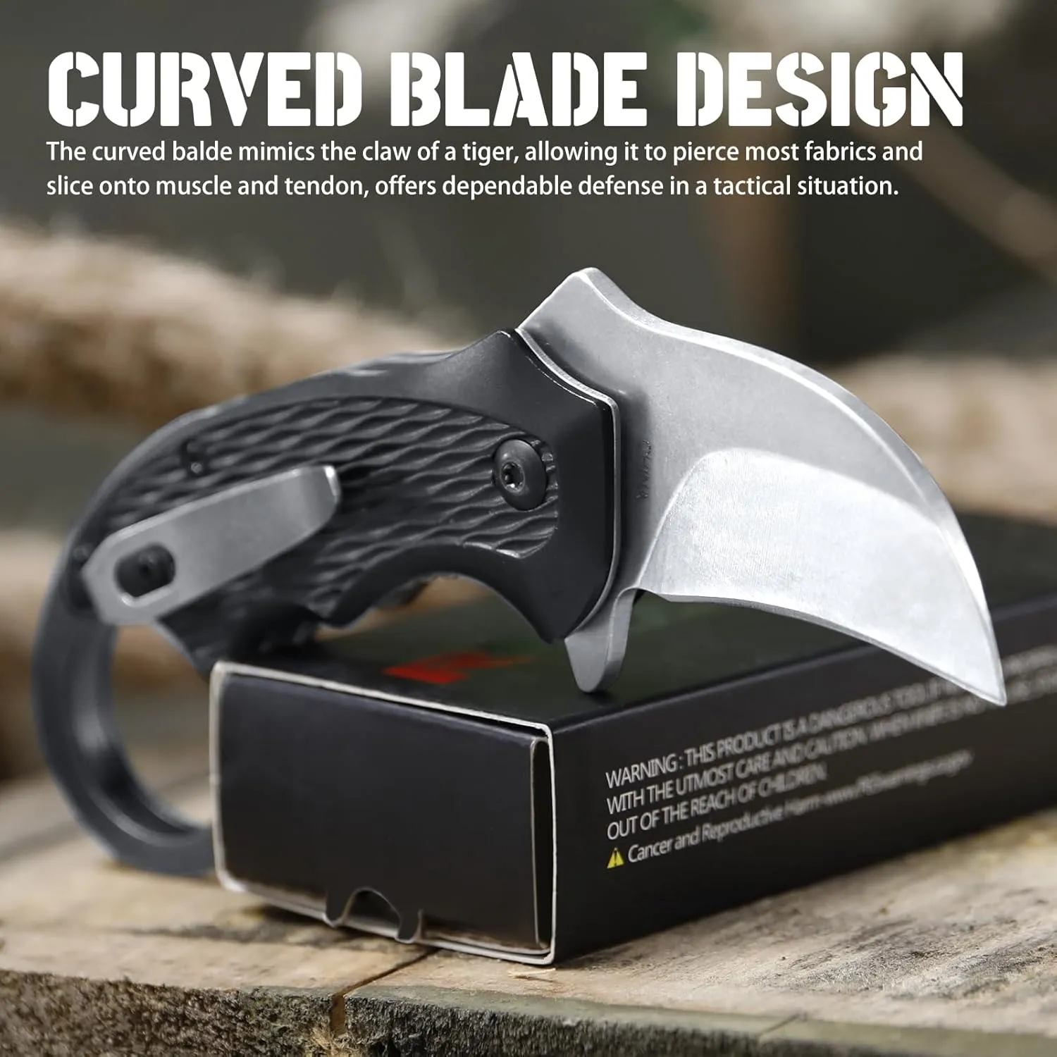 RBLACK Karambit Folding Knife for Men, Black Stainless Steel Blade, Aluminum Handle with Clip, Small Pocket Knives for EDC Camping Fishing Hiking Outdoor