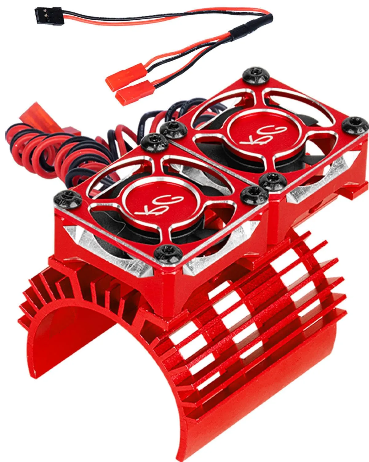 RCM You Cooling Fans 30mm 27000rpm Brushless Motor with Metal Heatsink for 1/8 RC Car, 40mm, 42mm, Red