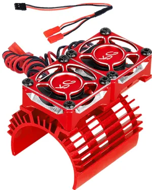RCM You Cooling Fans 30mm 27000rpm Brushless Motor with Metal Heatsink for 1/8 RC Car, 40mm, 42mm, Red