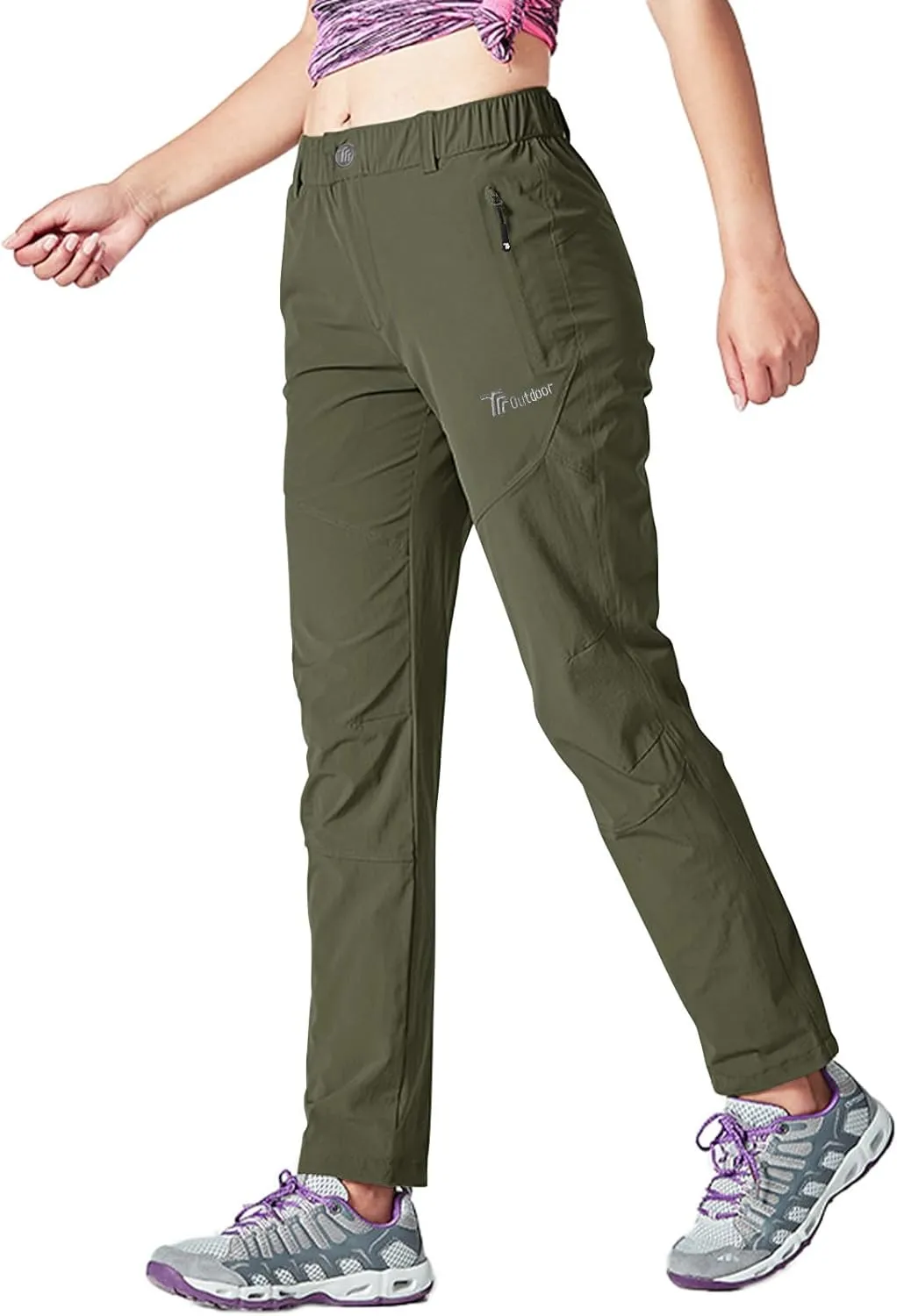 Rdruko Women's Hiking Pants Lightweight Quick Dry Water Resistant Outdoor Travel Fishing Pants with Pockets