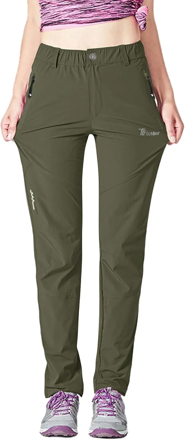 Rdruko Women's Hiking Pants Lightweight Quick Dry Water Resistant Outdoor Travel Fishing Pants with Pockets