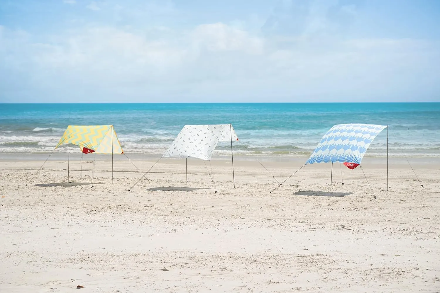 Red Suricata Teepee Beach Tent & Beach Canopy for 1-2 Persons, UPF50 Sun Beach Shade, Sunshade with 2 Aluminum Poles & Crossbar, 4 Robust Ground Anchor Screws - Compact & Lightweight (Akumal)