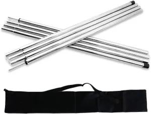 Replacement Tent Poles - Set of 2, Adjustable Rods for Camping Tarps, Shelters, Hiking, Backpacking, Portable Tent Poles Rods -Silver
