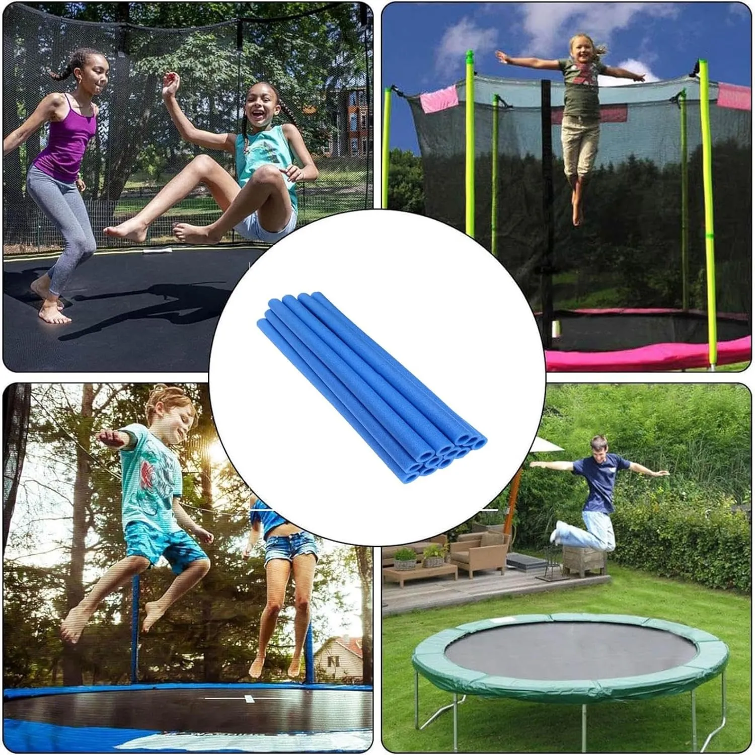 Replacement Trampoline Enclosure Foam & Pole Covers PE Foam Trampoline Parts for Indoor/Outdoor Use Durable UV-Resistant Protective Covers 35 Inch Heavy-Duty Pole Sleeves