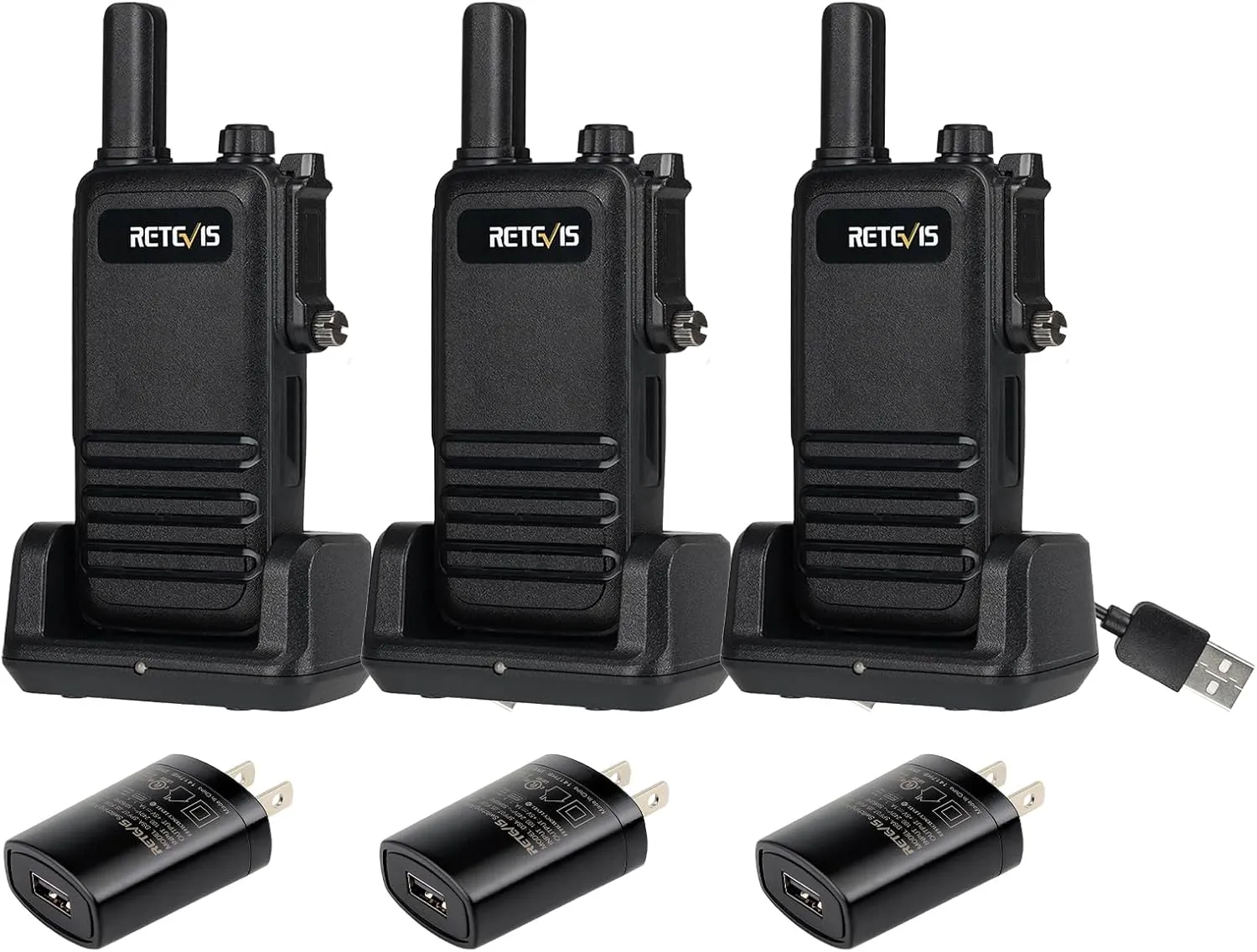 Retevis RB47 Waterproof Walkie Talkies, Portable FRS Two-Way Radios, Mini, VOX, Emergency Alarm, 2 Way Radio Long Range for Outdoors Camping (3 Pack)