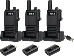 Retevis RB47 Waterproof Walkie Talkies, Portable FRS Two-Way Radios, Mini, VOX, Emergency Alarm, 2 Way Radio Long Range for Outdoors Camping (3 Pack)