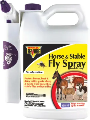 REVENGE Horse & Stable Fly Spray, 128 oz Ready-to-Use with Power Sprayer, Long Lasting Flea and Tick Control