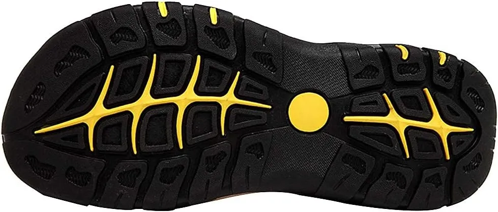 rismart Men's Closed Toe Walking Fastening Trekking Sport Shoes Suede Leather Sandals