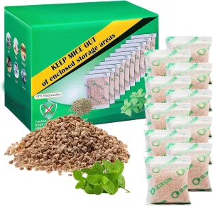 Rodent and Insect Repellent Pouches 10 Packs, Mouse and Insect Repeller Granules, Peppermint Oil Pest Repellent for Squirrels, Mice, Rats and Other Rodents