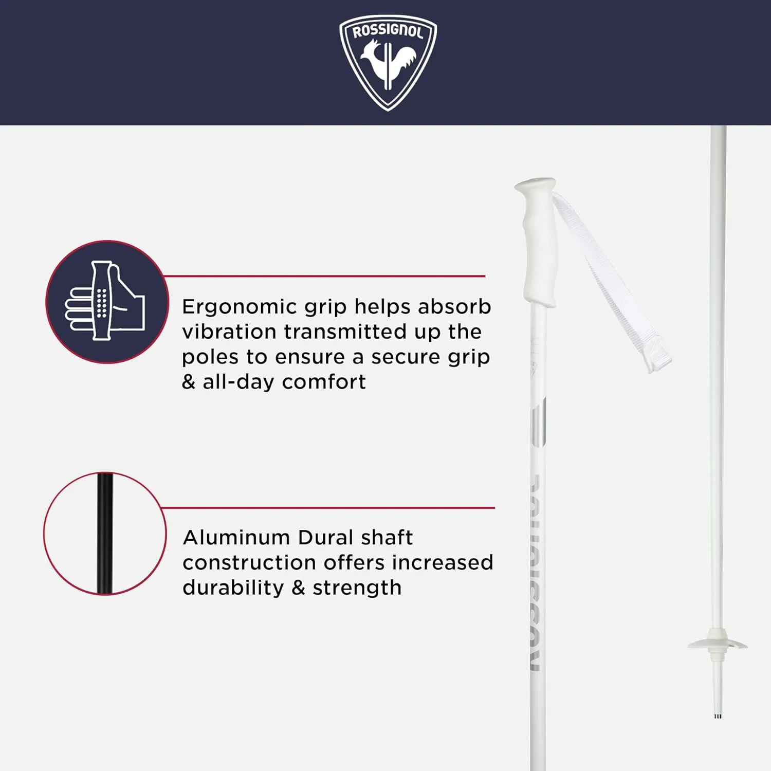 Rossignol Electra Alpine Ski Poles - Downhill Ski Poles for Women - Black