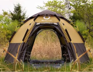 ROTI Camp Instant Pop Up One Touch Hexagon Tent, Family Type for 4~5 People (Olive Khaki)