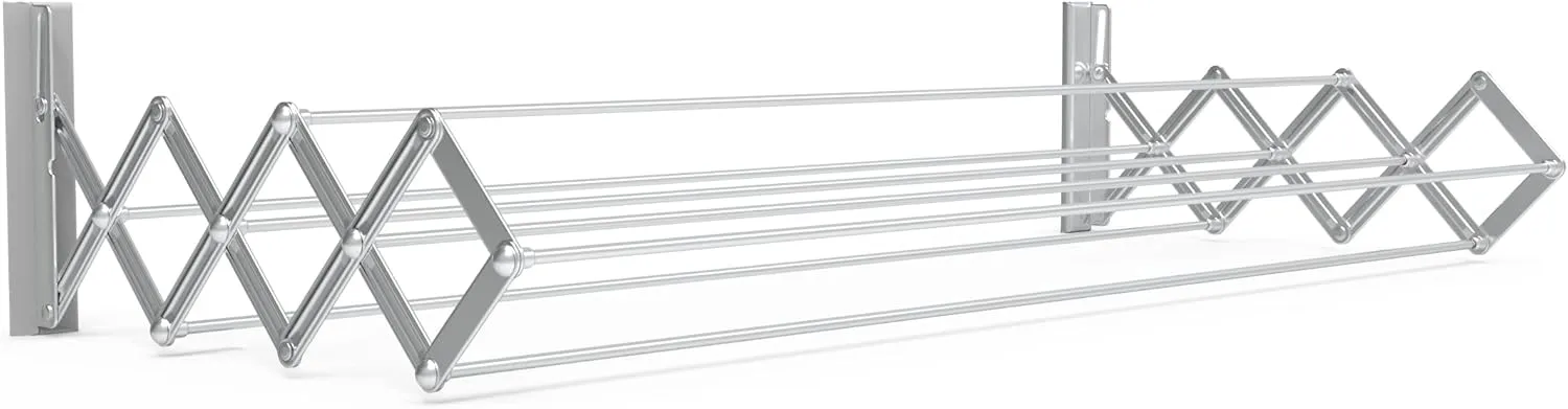 Ruckzuck 60 Clothes Drying Length 4.9m, Extendible Wall Dryer, Width 60cm, Max. Maximum load: 20 kg: 40130, 4,9 Meter, Silver