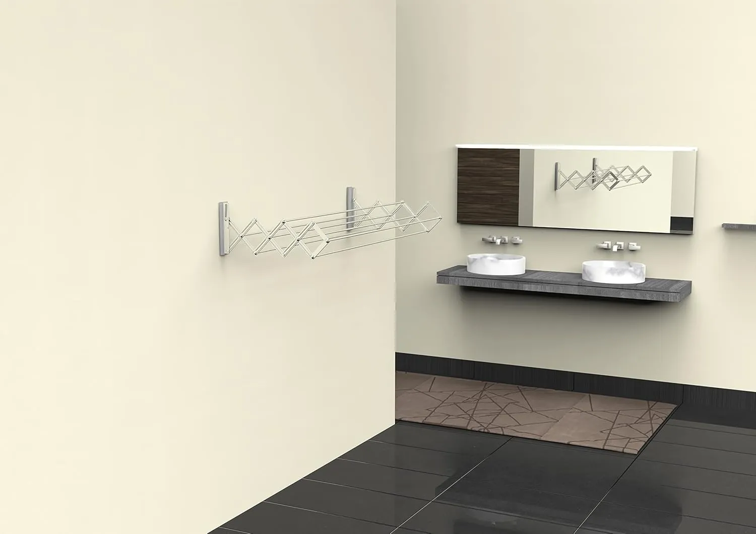 Ruckzuck 60 Clothes Drying Length 4.9m, Extendible Wall Dryer, Width 60cm, Max. Maximum load: 20 kg: 40130, 4,9 Meter, Silver