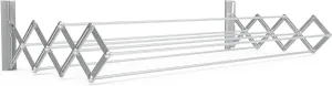 Ruckzuck 60 Clothes Drying Length 4.9m, Extendible Wall Dryer, Width 60cm, Max. Maximum load: 20 kg: 40130, 4,9 Meter, Silver