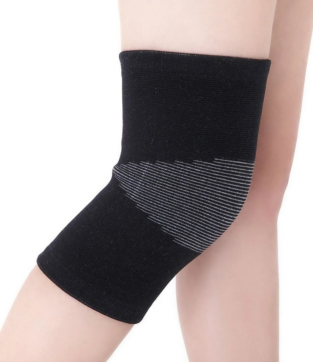 Runee Compression Charcoal Knee Sleeve For Arthritis Relief, Pain, And Swelling - Effective Support For Running, Jogging, Workout, Hiking, And Recovery (S/M, Black)